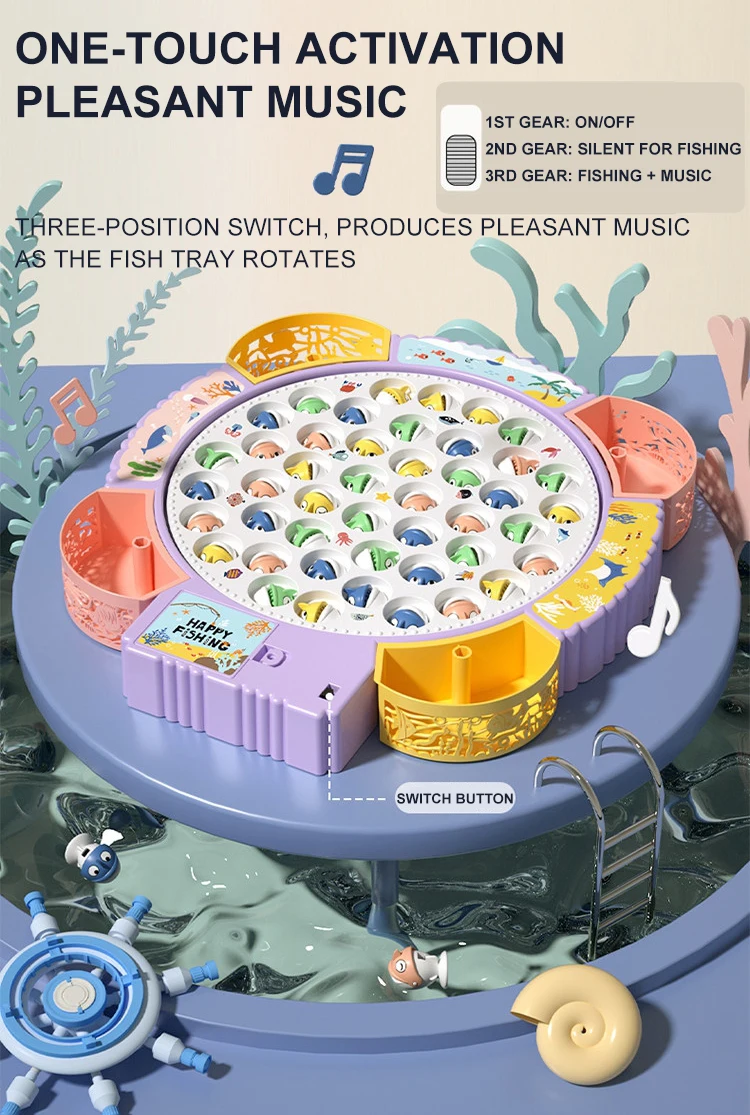 Magnetischer rotierender Angelspielplatte – Angelspielzeug mit Musik zur Entwicklung der Hand-Auge-Koordination für Kinder, Weihnachts- und Geburtstagsgeschenke – Detail 8