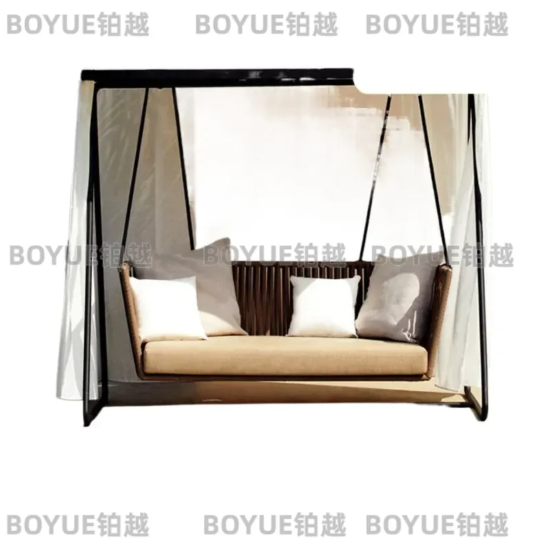Outdoor Rattan Hanging Chair Swing Hammock for Patio Balcony Garden Villa Leisure Rope Seat Home Decor