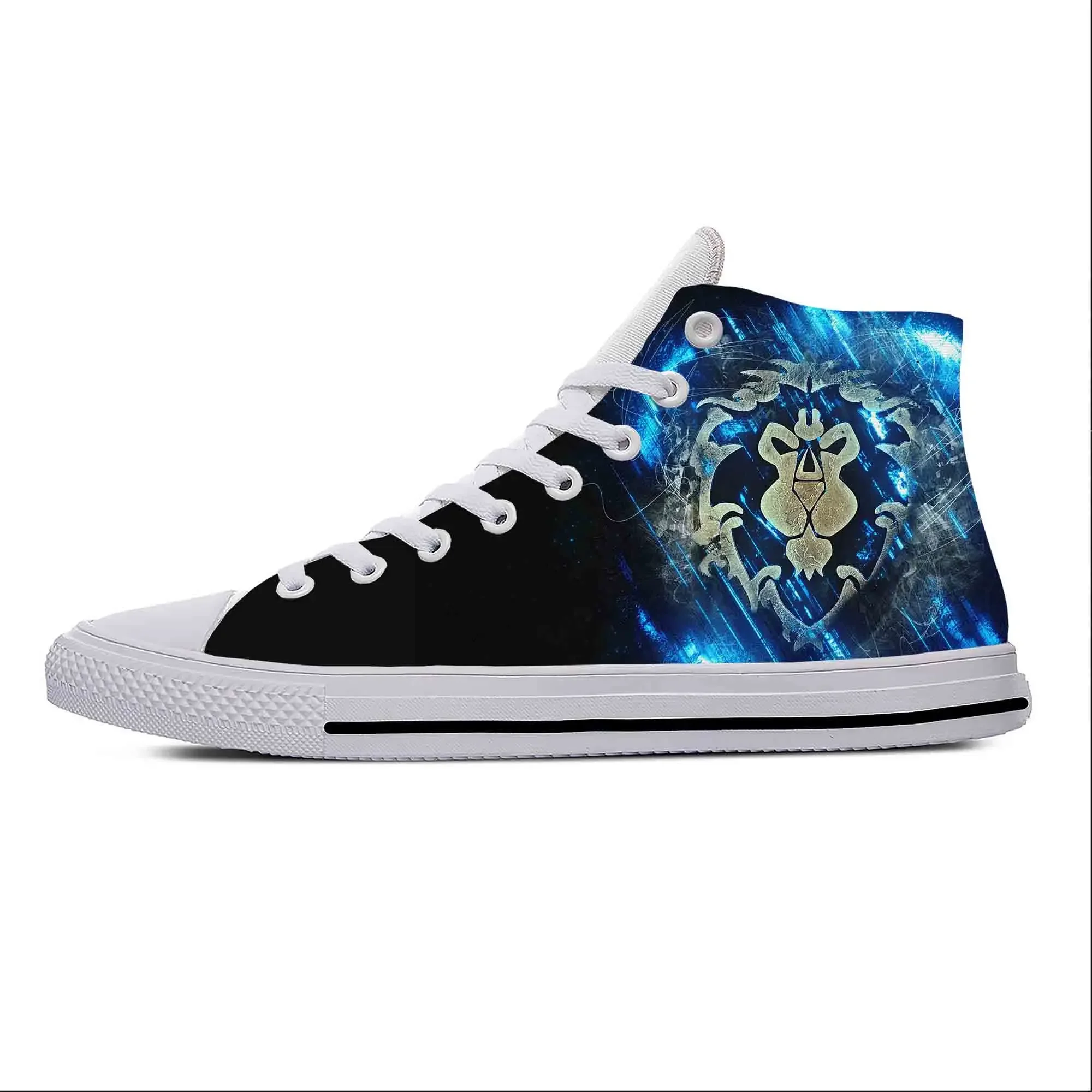 Wow Anime Game Cartoon World of Warcraft Alliance Casual Shoes High Top Lightweight Board Shoes Breathable Men Women Sneakers