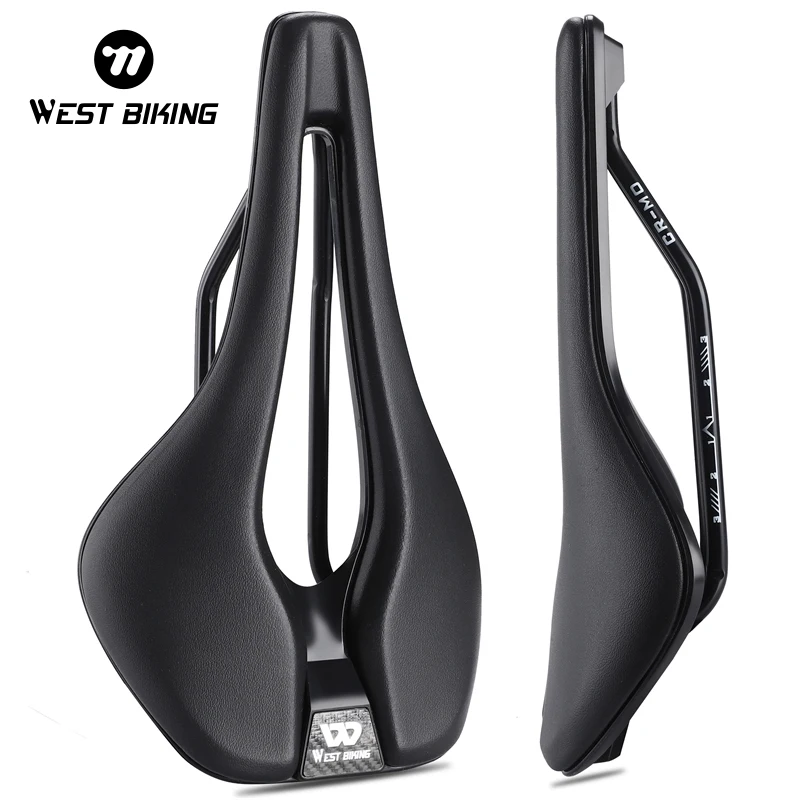 

WEST BIKING Bike Hollow Saddle Men Women MTB Road Bicycle Saddle CR-MO Steel Bow Shock Absorbing Bike Seat Cushion Cycling Parts