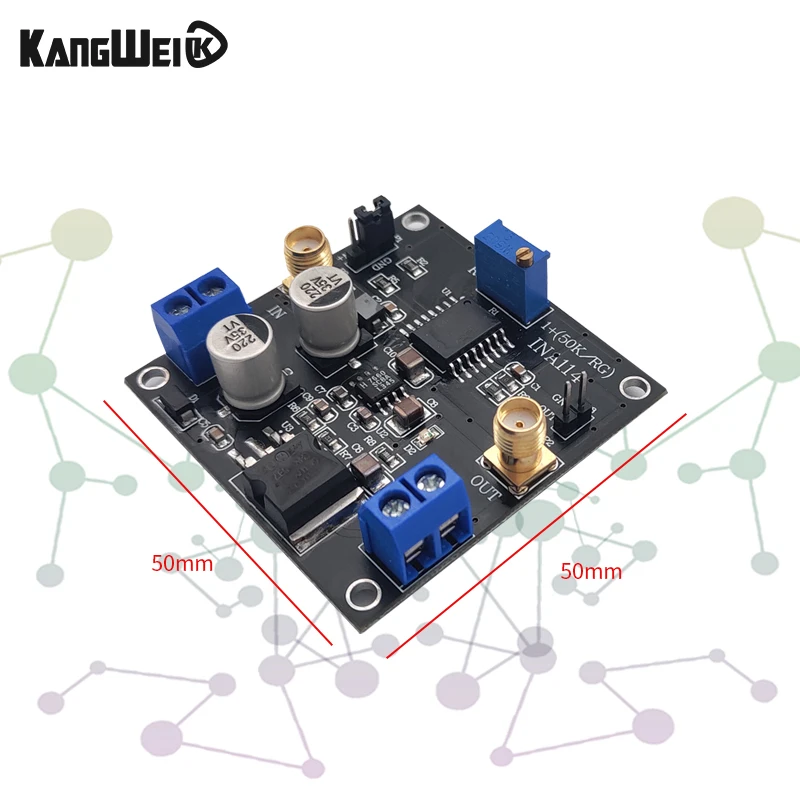 INA114 Instrument Amplifier with 1000 Times Adjustable Gain, Single Power Supply, Single Ended/differential Input