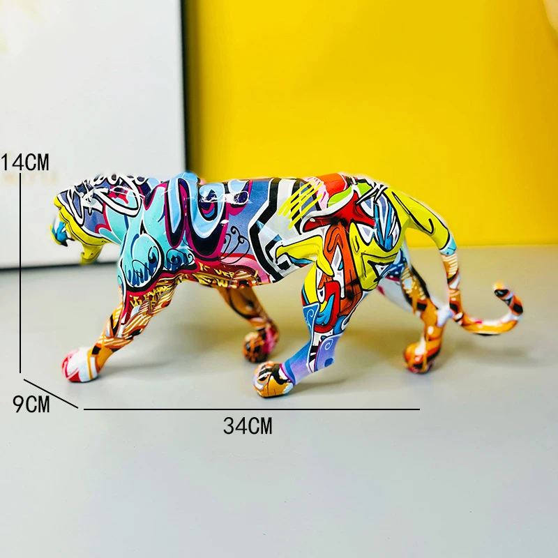 Ermakova-تمثال النمر الراتنج المجرد ، تمثال النمر الحياة البرية في أفريقيا ، النحت على الحيوانات ، المنزل الحديث ، سطح المكتب ، مكتب الديكور #6
