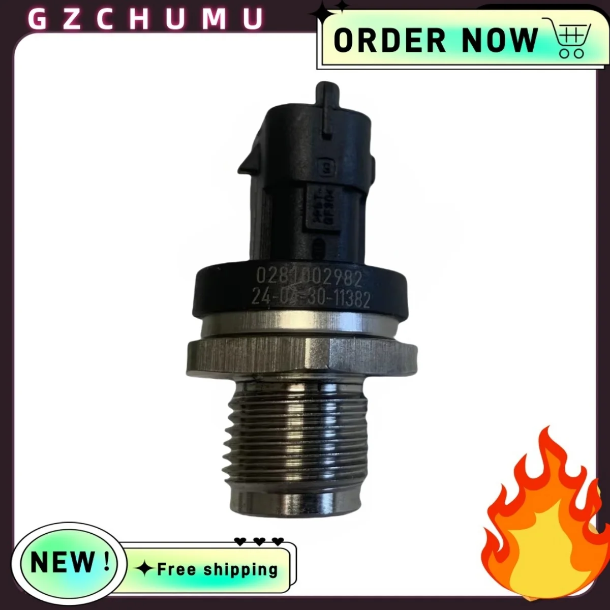 

Fuel Rail High Pressure Sensor 0281002982 For 2014 For RAM 1500 3.0L V6 Diesel