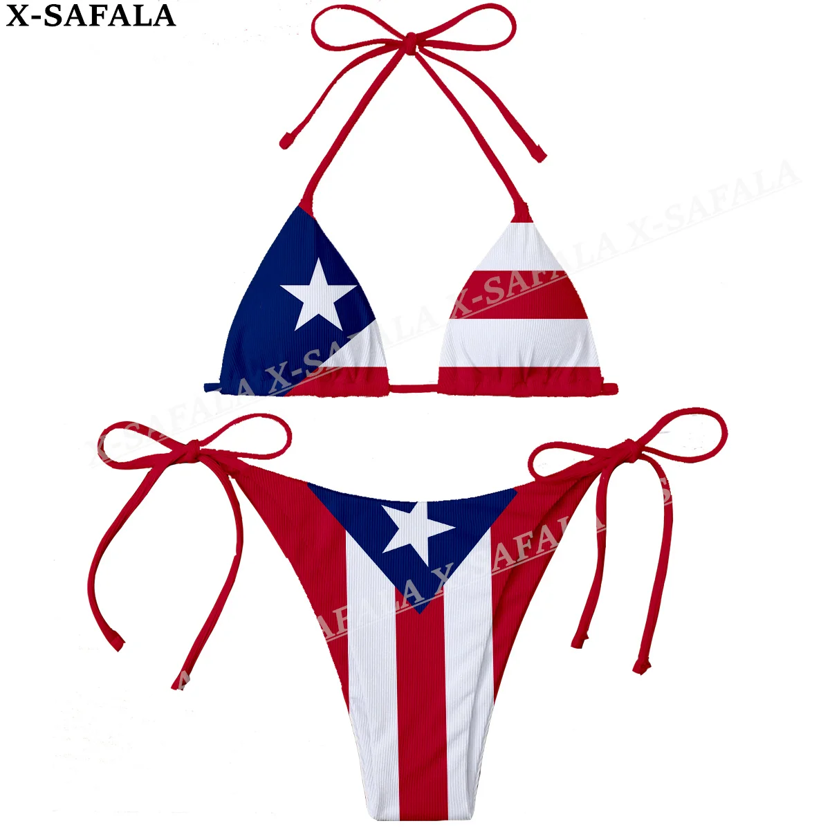 

Puerto Rico Country Flag 3D Print Women Micro Sexy Bikini Bra Set Summer Beachwear Sexy Beach Two Pieces Bathing Suits Swimwear