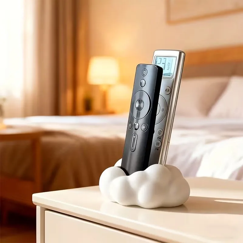 Cute 3D Cloud-Shaped Remote Control Holder - Desktop Home Storage Organizer Stand for TV/Air Conditioner Remotes, Phones Gadgets