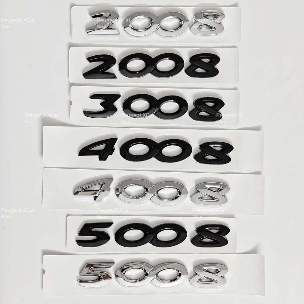 Antigo emblema do número do porta-malas traseiro 3D ABS para Peugeot 2008 3008 4008 5008 Acessórios para carro