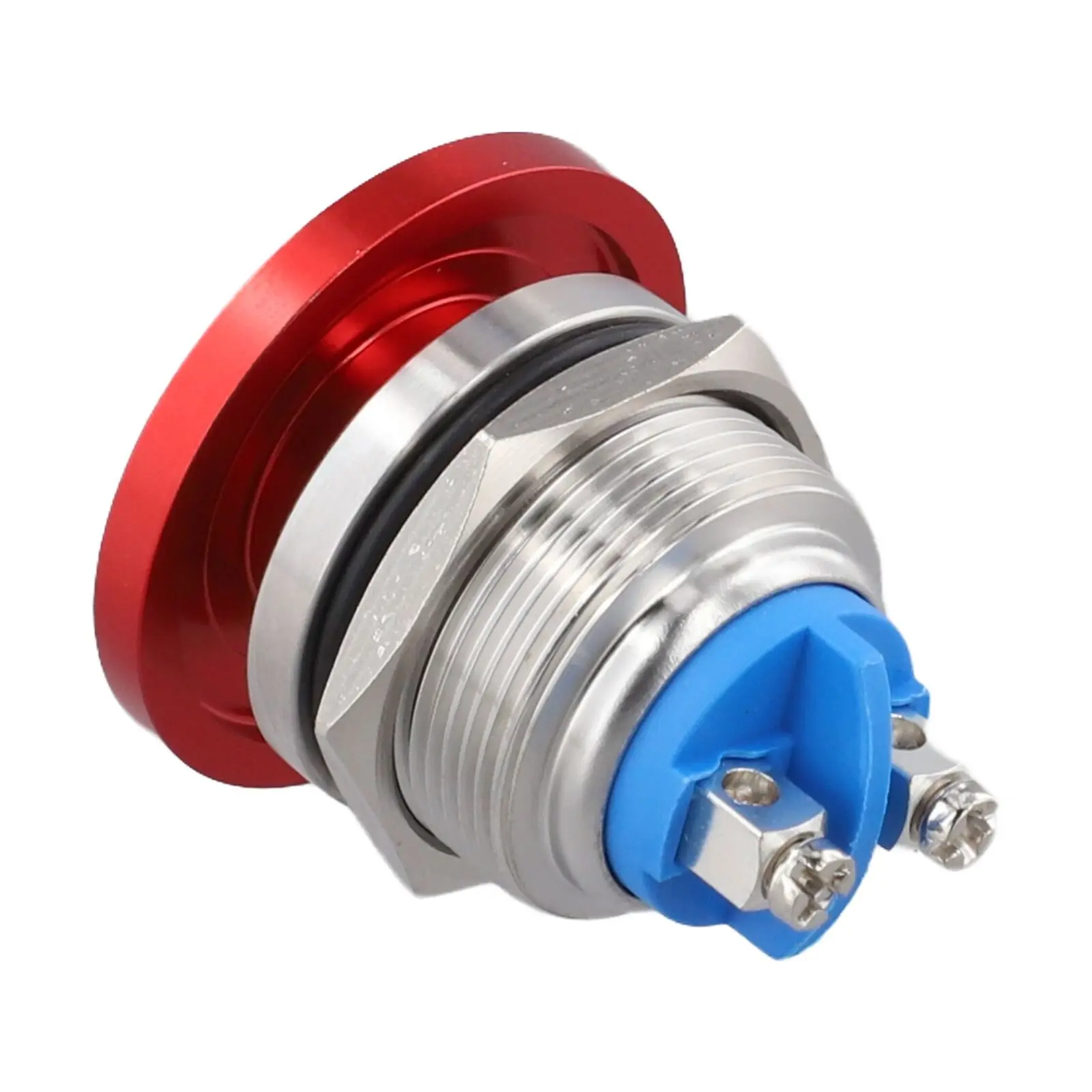 Compact 22mm Push Button Switch with Self Reset Mechanism 1NO Configuration and Silver Plated Contacts for Long Life