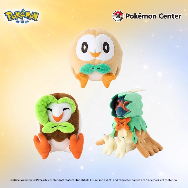 Muñeco de peluche de Pokémon, colección de palmeras, región de Alola, Rowlet Litten, Wobuffet, Torracat, Brionne Trumbeak, regalo de cumpleaños para niños