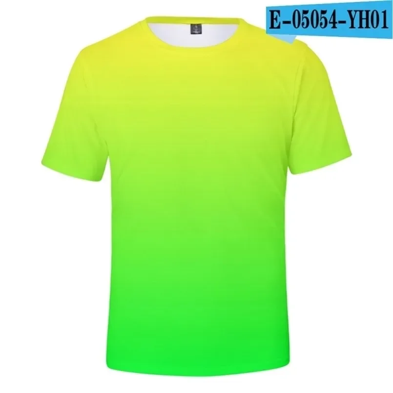 Neon T-Shirt Men/Women Summer green T shirt Boy/Girl Solid Colour Tops Rainbow Streetwear Tee Colourful 3D Printed Kids 210716