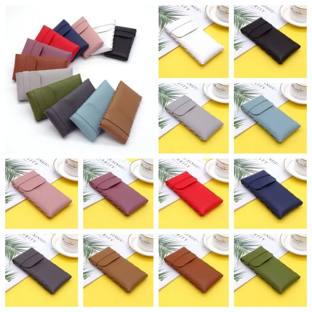 

Fashion Solid Color Leather Sunglasses Box Bag Lightweight Soft Glasses Case Portable Anti-scratch Eyeglasses Holder Female/Male