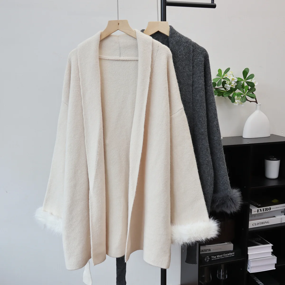 Mid Length Coats Cardigan Women Sweaters Full Sleeve Jumpers Y2k Streetwear Elegant Splice Knit Lace Up Open Stith Autumn Winter