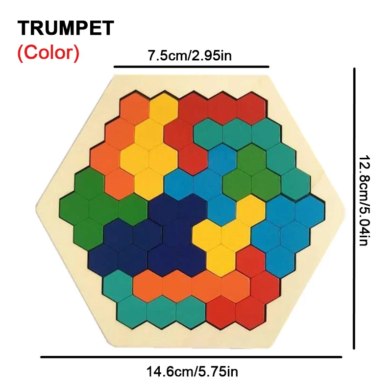 Puzzle versatile in legno a nido d'ape per ragazzi e ragazze, giocattolo puzzle per l'educazione precoce con mosaico colorato