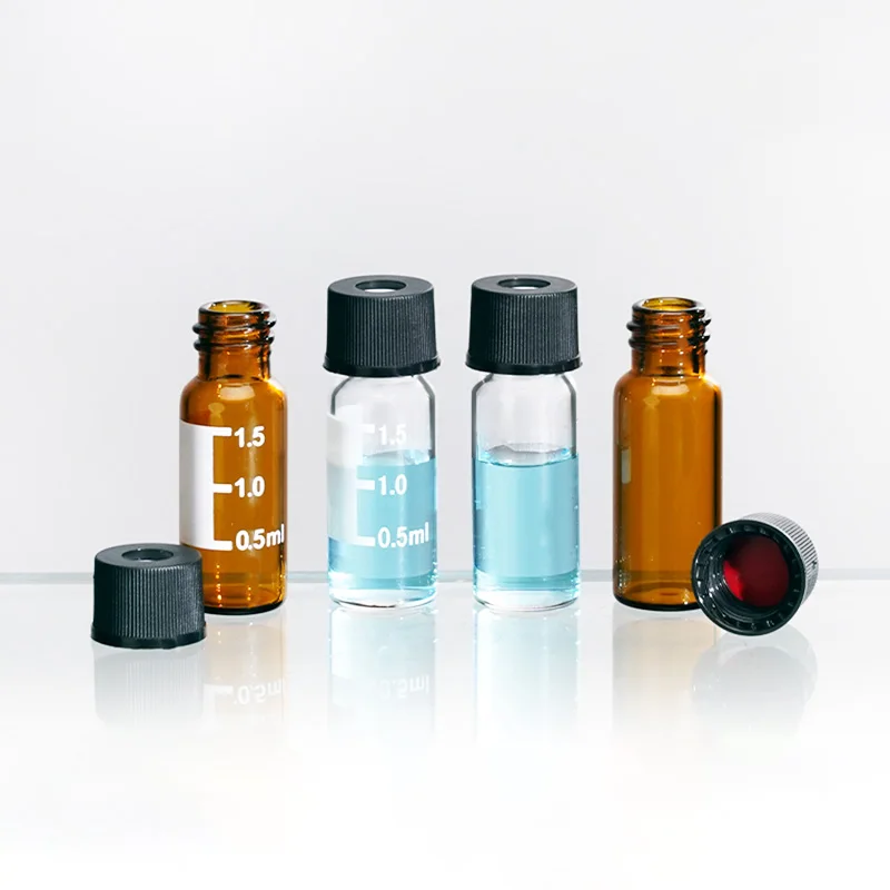 100pcs/lot 1.5/2ml 8-425 Transparent Glass Screw Cap Vial Chromatographic Brown Sample Bottle