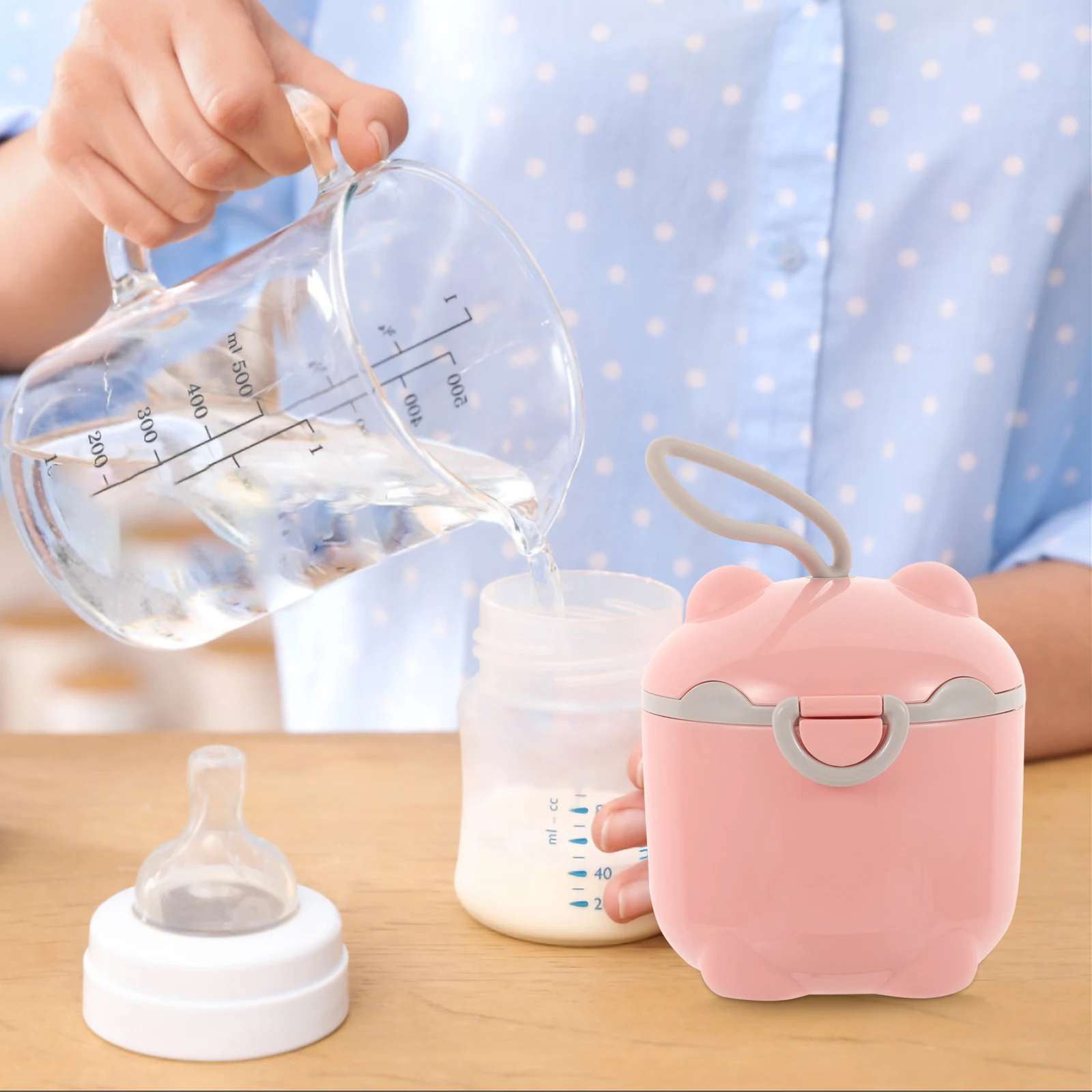 

Portable Infant Formula Box Airtight Container Pink Complementary Food Storage Holder Large Capacity Sealed Can