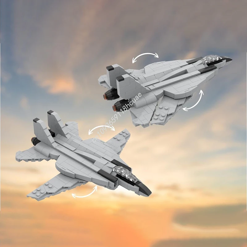 302 pçs moc f14 tomcat topgun modelo blocos de construção modular diy ideia arquitetura crianças brinquedos tijolo educação presentes natal