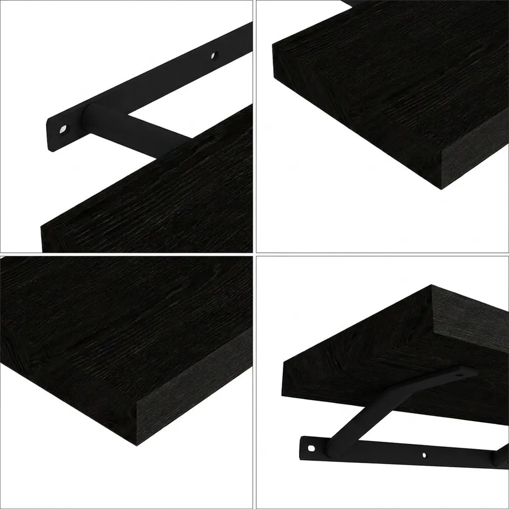 Stylish Floating Wall Shelves Set of 3 with Invisible Bracket Design for Modern Bathroom Kitchen Bedroom Decor