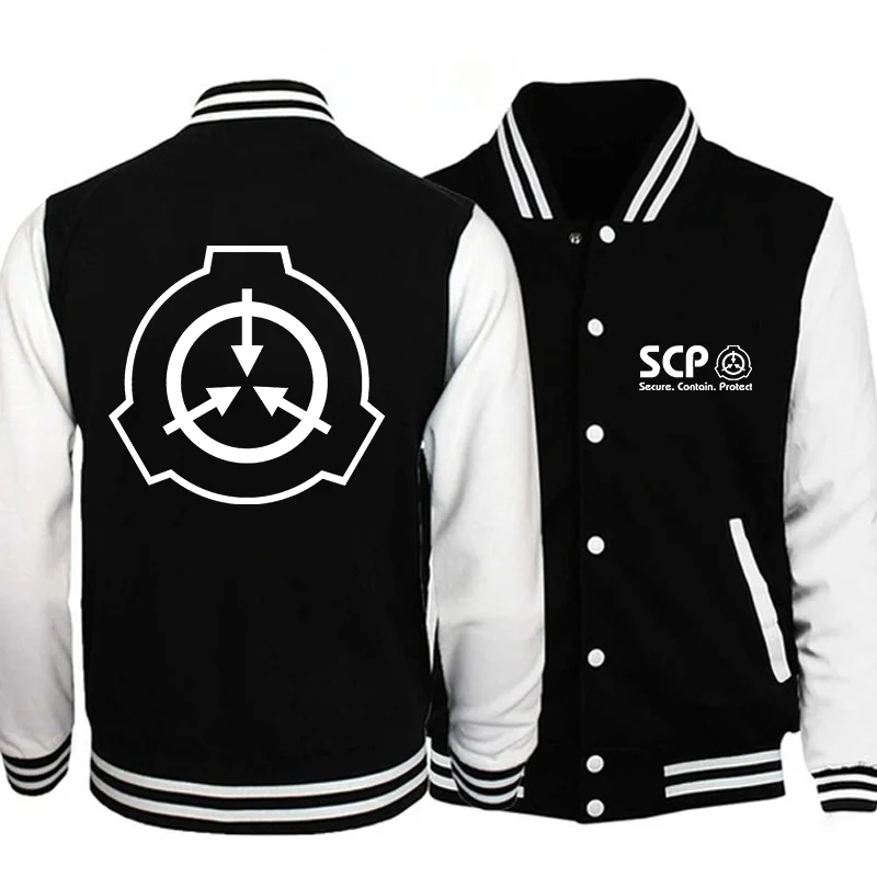 Scp Foundation Patterned Harajuku Baseball Shirt Men's and Women's Outdoor Long Sleeve High Quality Sweatshirt Jacket Top