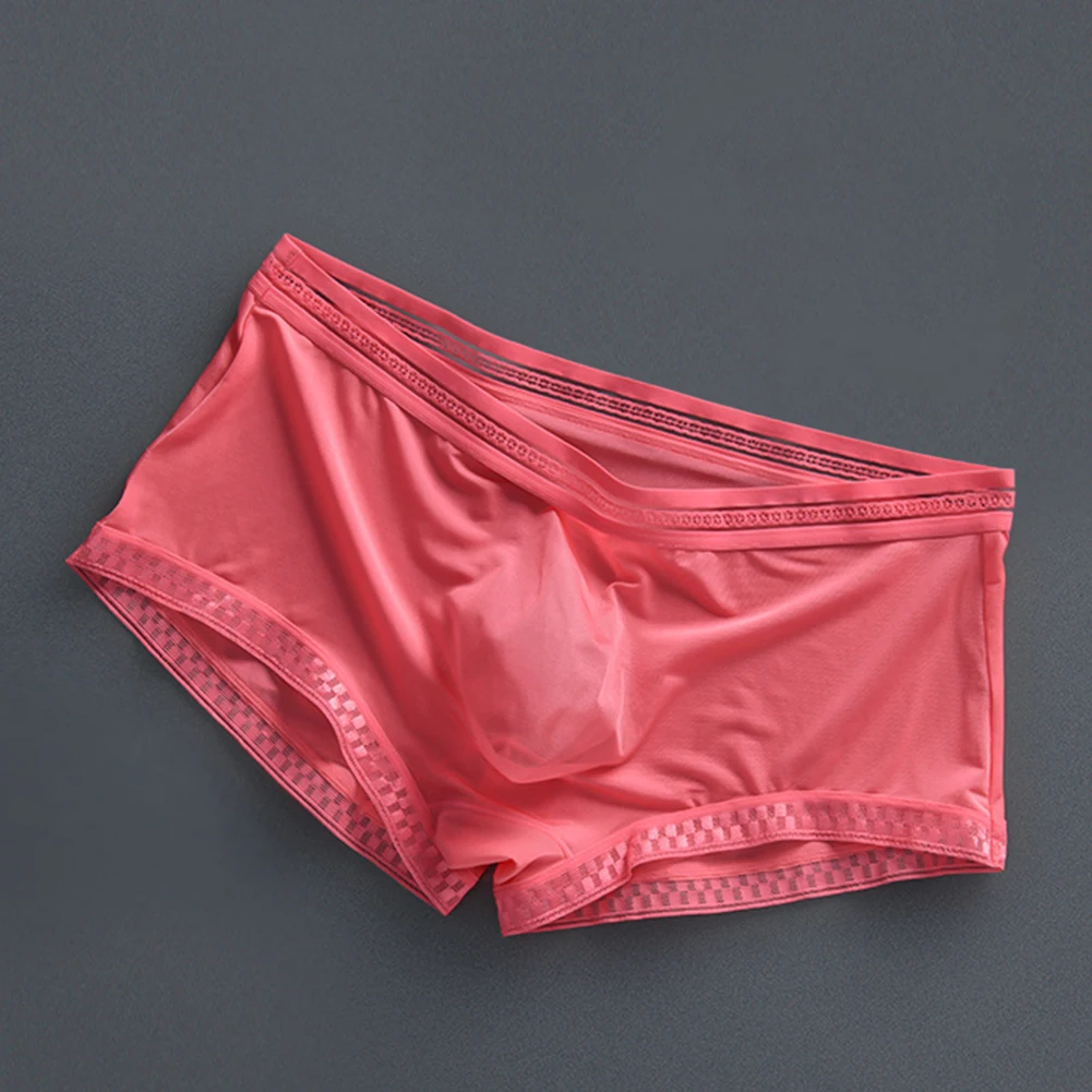 مثير الملابس الداخلية الرجال الحرير الجليد الملابس الداخلية شفافة سراويل بوكسر رقيقة جدا سراويل تنفس السروال مثلي الجنس سيسي الحقيبة جذوع #3