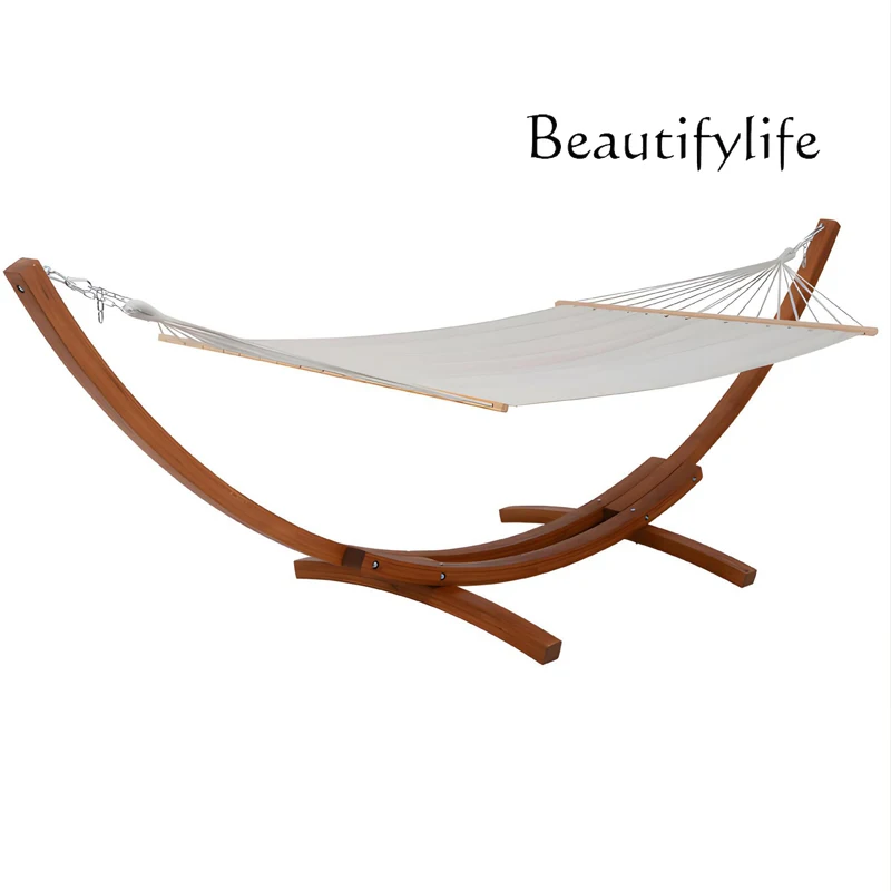 

Hammock anti-rollover outdoor villa courtyard garden hotel indoor solid wood bracket swing
