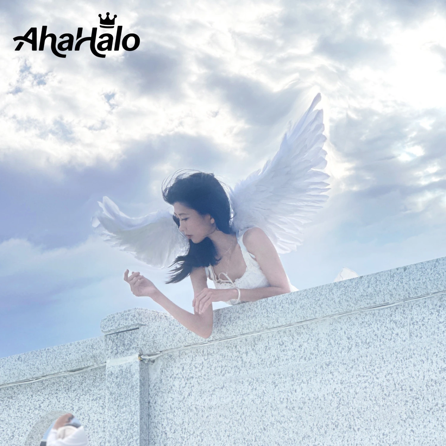 Large Angel Wings and Halo Adult Feather Angel Wings Costume for Women Halloween Cosplay Costumes Halo Included Feather Wing 6