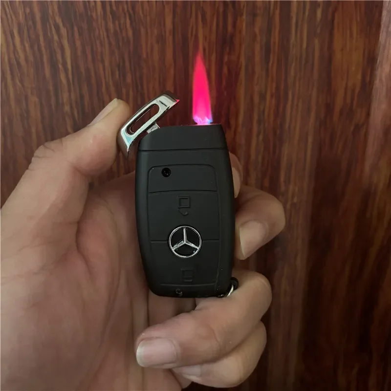 Creative Car Key Pendant Butane Lighter Windproof Flame Lighter Cigar Gadgets Personalized Fashion Cool Boyfriend Gift