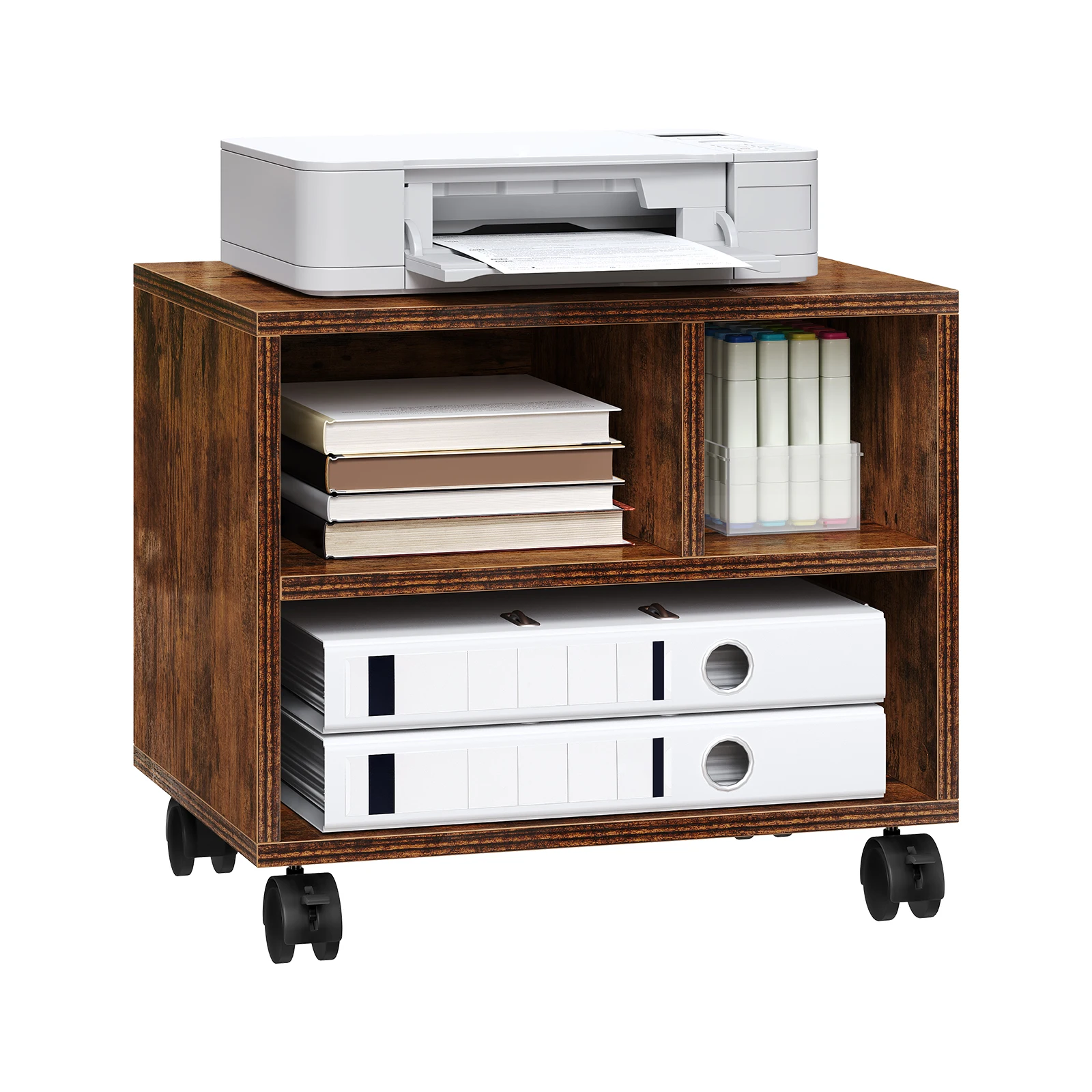Soporte para impresora móvil WOLTU, carrito enrollable para archivos con ruedas, organizador multicapa para copiadora, contenedor de oficina para estudio, oficina y hogar
