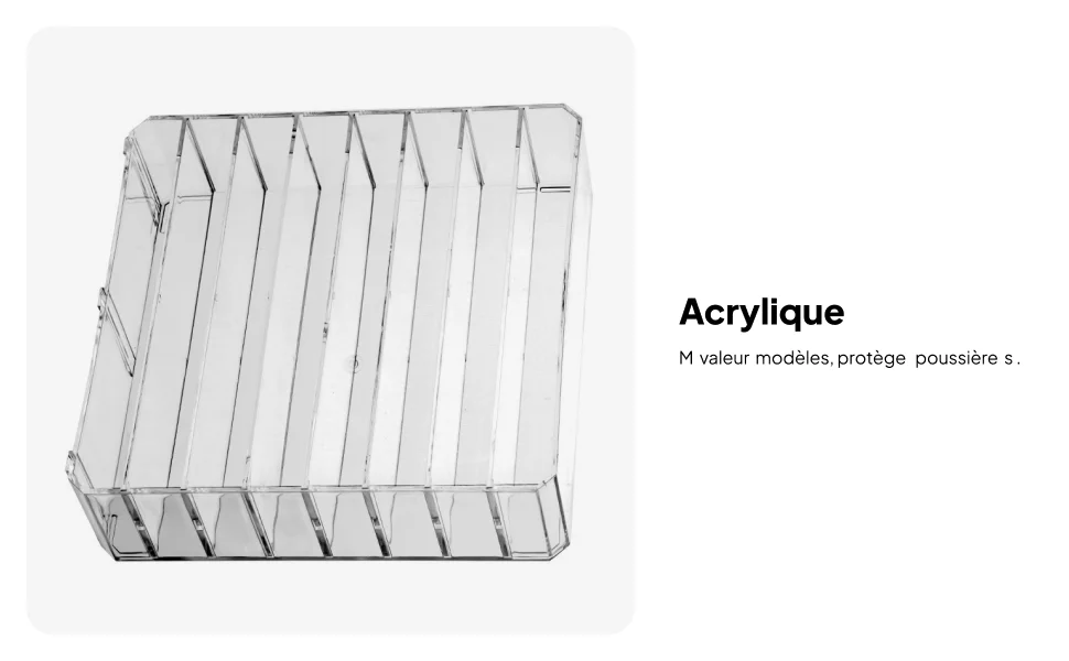 Clear Acrylic Car Model Showcase Box for 1/64 Miniature Toy Vehicles with Dustproof Storage Organizer for Home Display