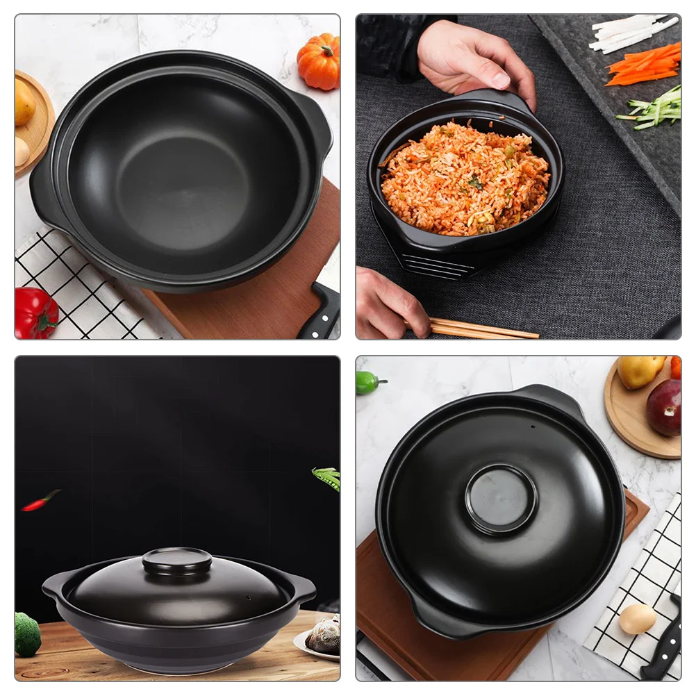 

Cooking Pot with Lid Clay Pan Korean Earthenware Hot Bowl Hotpot Japanese Pots Asian