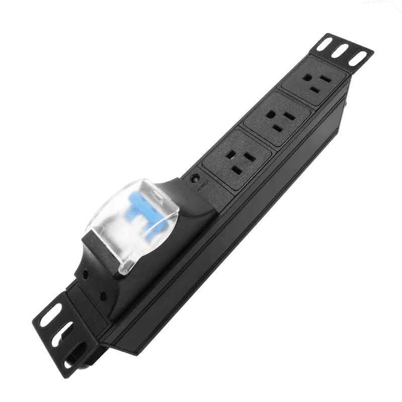 

Network Rack PDU Power Strip 16A/4000W 3 AC Air Switch US Socket Circuit Breaker 2Meters Extension Cord Aluminium Alloy Shell