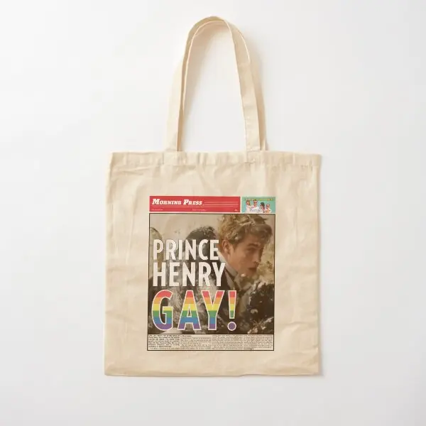 Prince Henry Newspaper Cotton  Canvas Bag Unisex Grocery Women Fashion Reusable Handbag Printed Tote Travel Casual Shoulder Bag