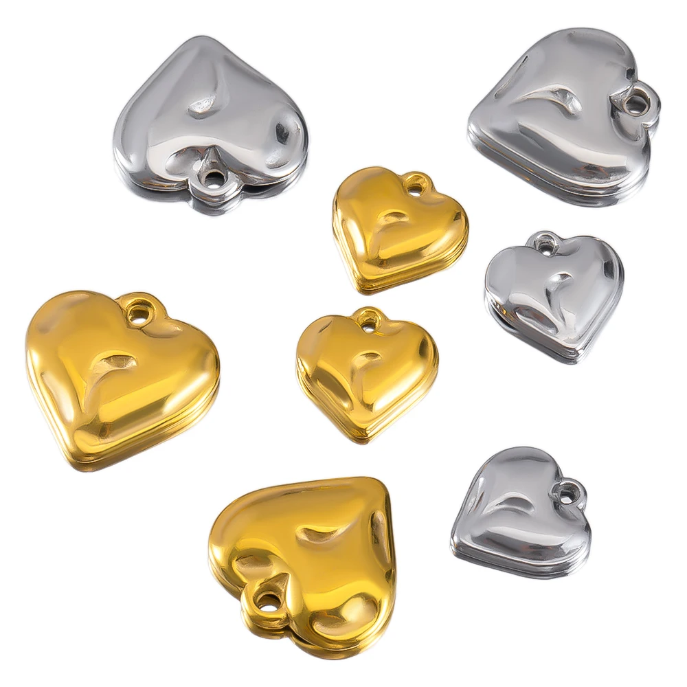 

2/10pcs Fashionable And Versatile Color Retention Stainless Steel Peach Shaped Pendants For DIY Necklaces Earrings Accessories