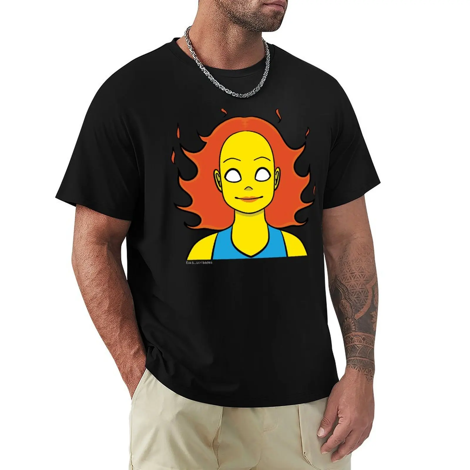 Inferno. Fire Elemental Creature T-Shirt Comfortable Daily Wear Tee