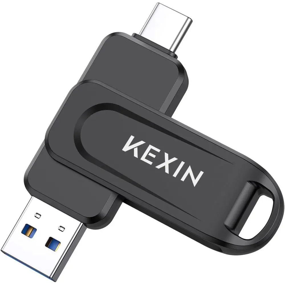 512GB High-Speed Swivel USB 3.0 Thumb Drive with USB-A & Type-C Connectivity