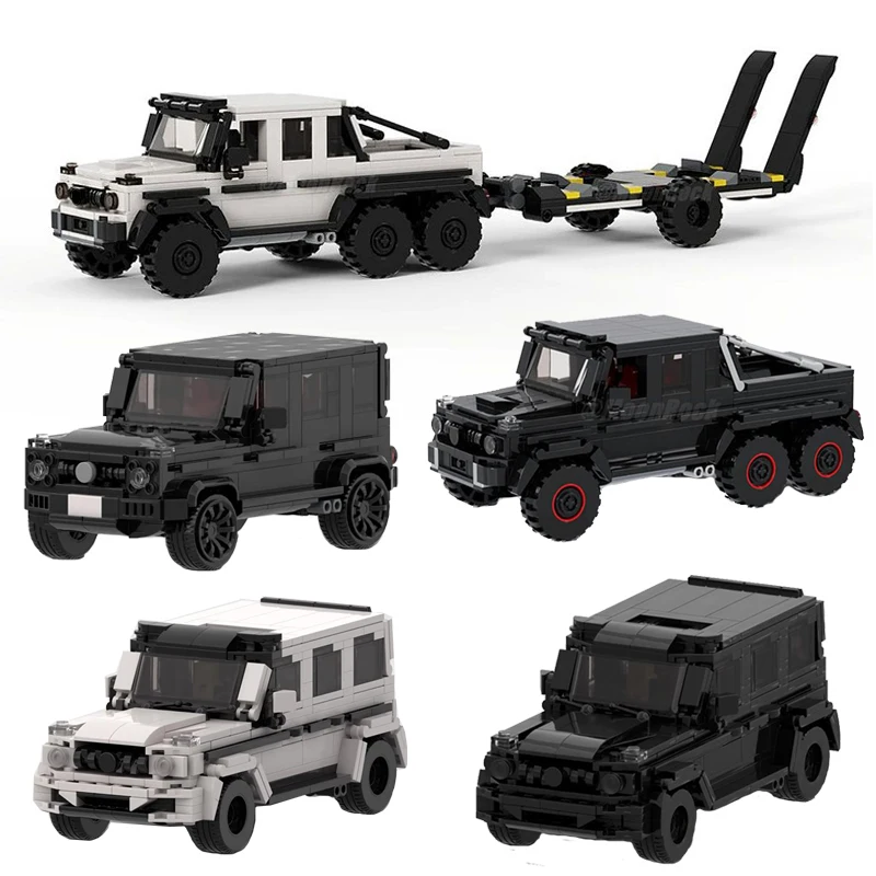 

Технический автомобиль MOC Грузовик для Mercedesed Benzed G63 6x6 SUV и прицеп Скорость Внедорожники Наборы строительных блоков Детские игрушки Подарок
