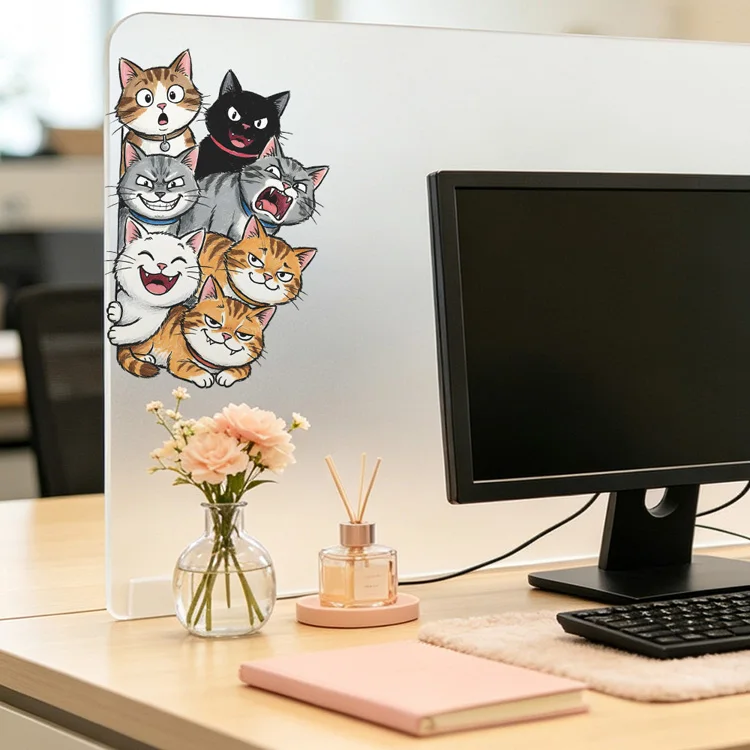 Lustige, niedliche Katzen-Wandaufkleber für Wohnzimmer, Schrankdekoration, Wandbild, Schlafzimmer, Badezimmer, selbstklebende Toilettenaufkleber. – Detail 5