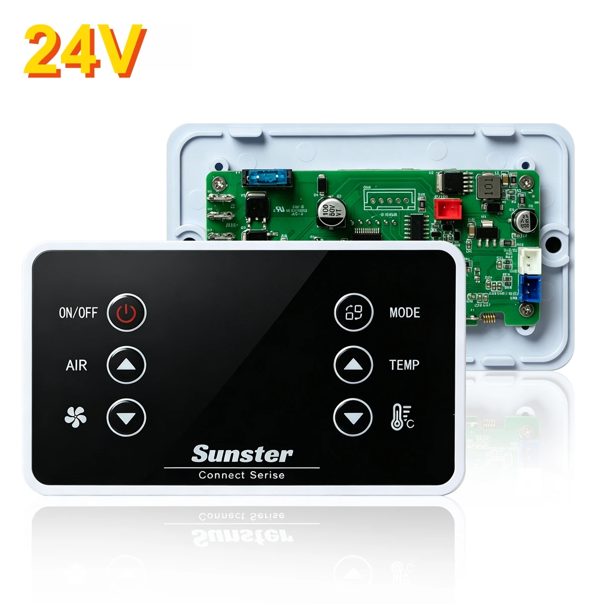 Sunster 12V/24V Bluetooth-bedieningspaneel voor caravan, vrachtwagen, aanhanger, dakairco