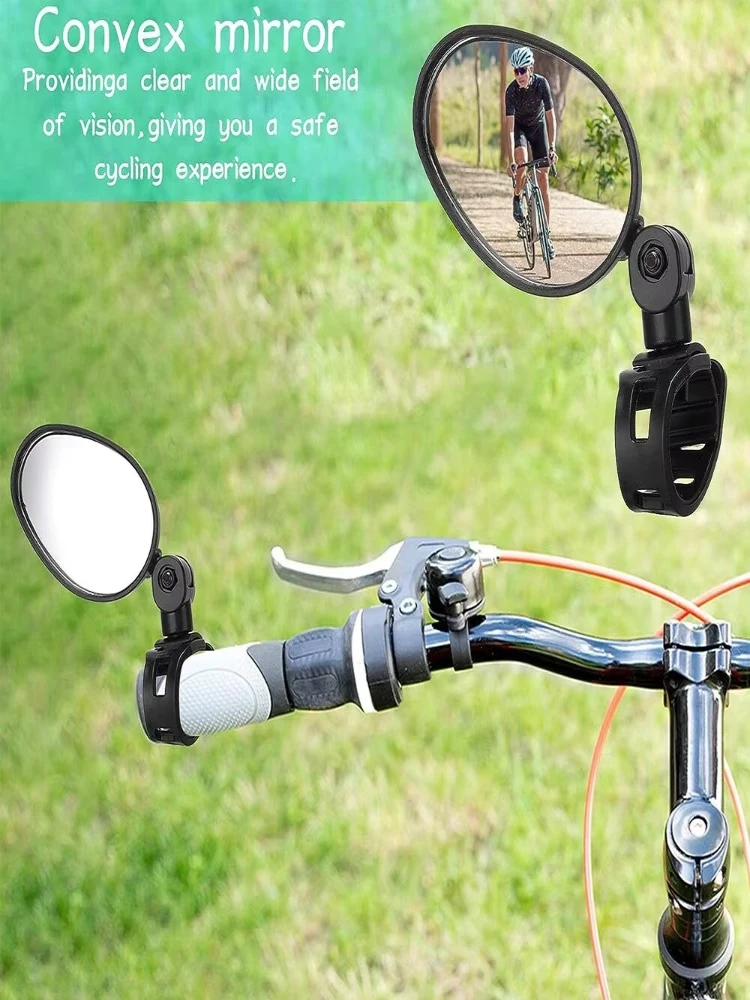 AliExpress NONE 1-6pcs Bike Rearview Mirror 360° Adjustable Rotatable Handlebar Convex Mirror Safe Wide Angle For Bicycle Cycling Outdoor Sports