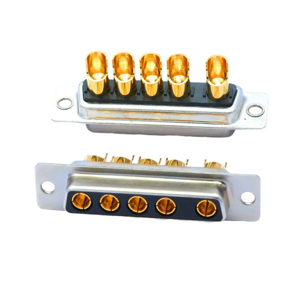 conector-d-sub-5w5-femea-de-alta-corrente-tipo-reto-para-solda-20a-com-pino-solido-banhado-a-ouro-de-furo-Unico