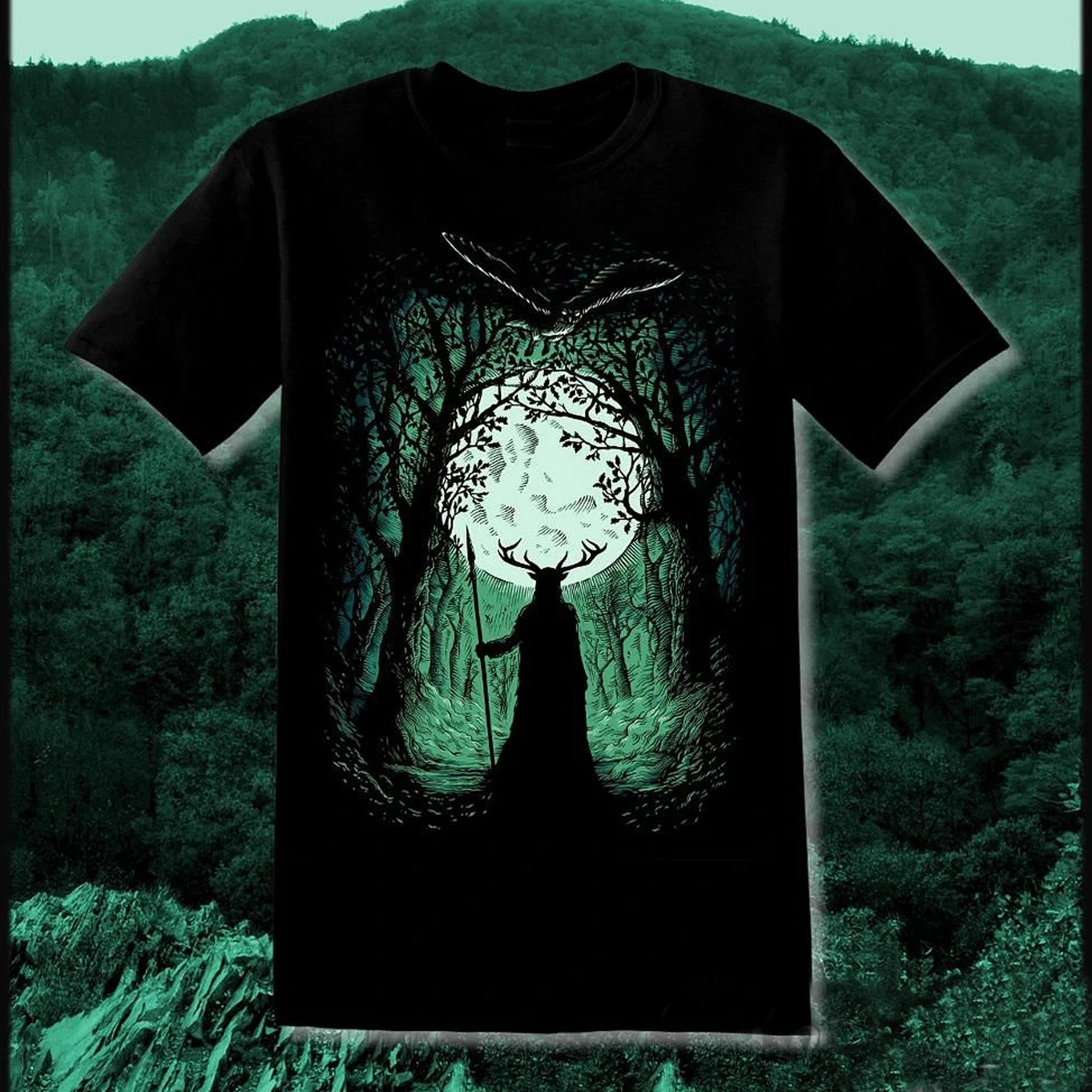 Hunter Herne - The Horned Gods and The Lord of The Forest T-shirt. High Quality Cotton, Breathable Top, Big Sizes Casual T Shirt