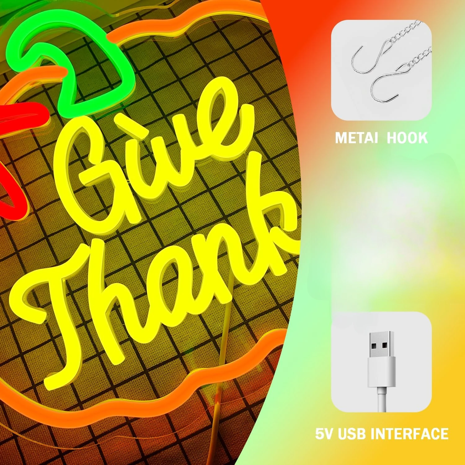 تقديم شكرا LED النيون تسجيل USB عكس الضوء ضوء النيون تسجيل ل غرفة نوم غرفة معيشة حفلة عيد ميلاد هدية جدار ديكور #6