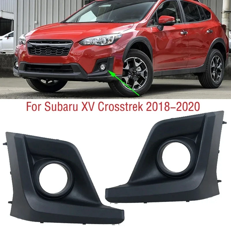 Front Bumper Fog LIght Cover Grille Fog Lamp Bezel Cover for Subaru-XV Crosstrek 2018-2020 57731FL081 57731FL082 Black