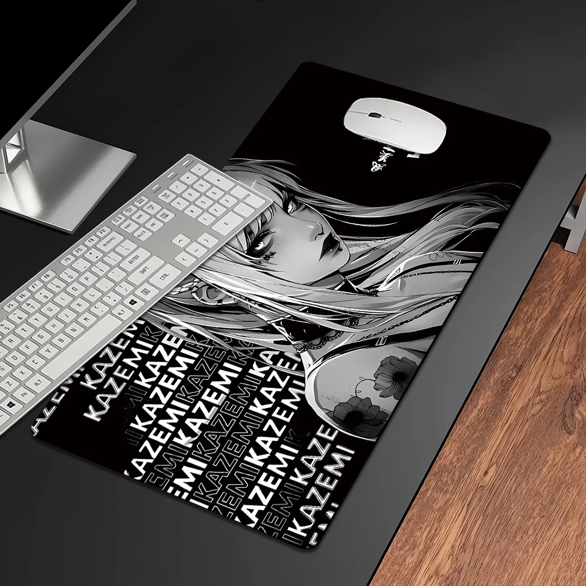 

Cool Girly Aesthetic Black and White Pattern Oversized Gaming Mouse Pad Washable Surface,Anti-Slip Rubber Bottom for PC Gamer