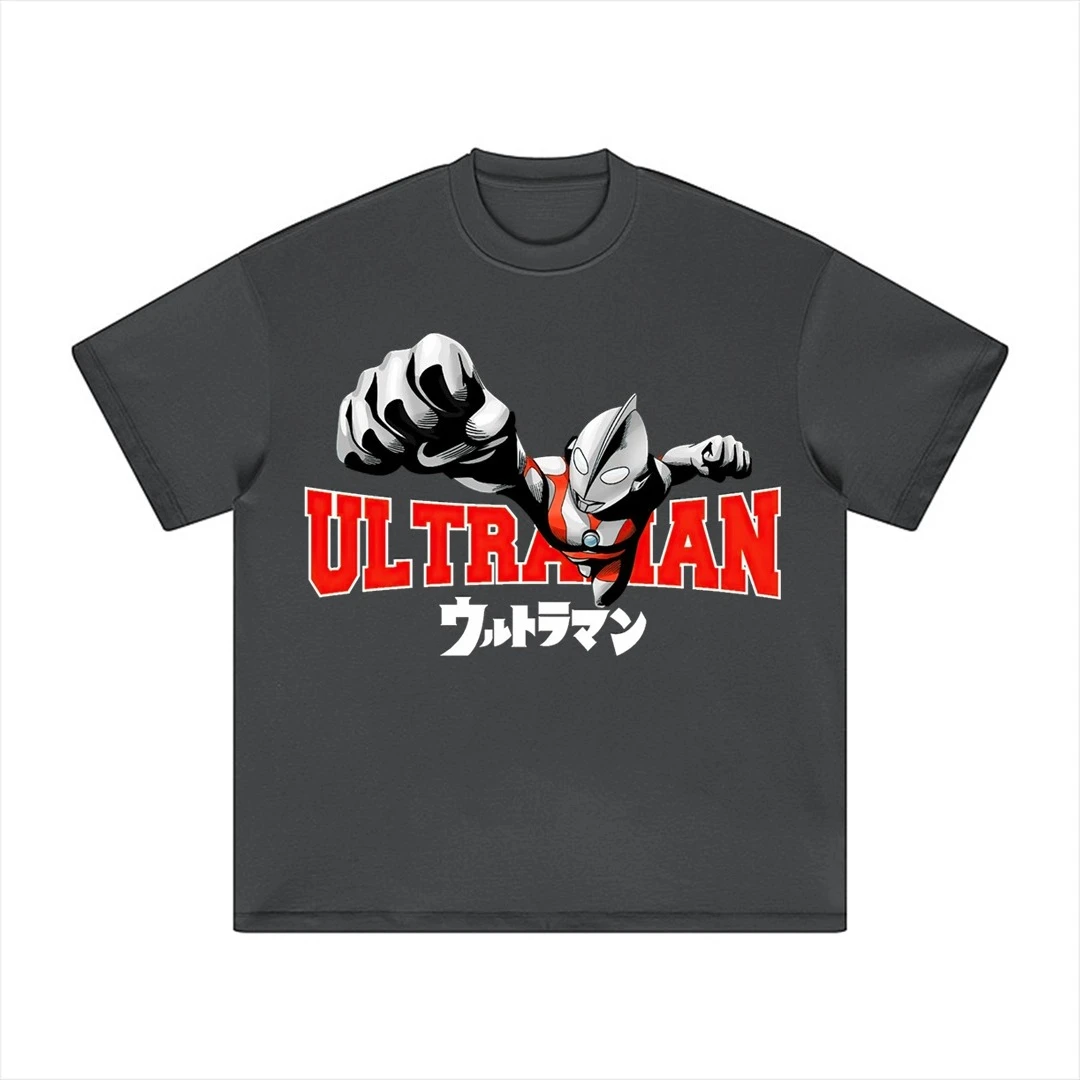 2026 Ultraman Monster Daytime Human Japanese Street Men's and Women's Fashion Retro pure Cotton Short-Sleeved T-Shirt Streetwear