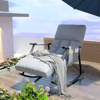 Lazy Rocking Chair Relaxation And Comfort Outdoor Lounge Chairs Detachable Washable 5 Angle Adjustment Technology Recliner Chair