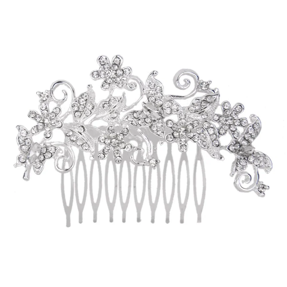 

Bridal Hair Accessories Rhinestone Comb Slide Clip Hairpiece Pearl Wedding Bride