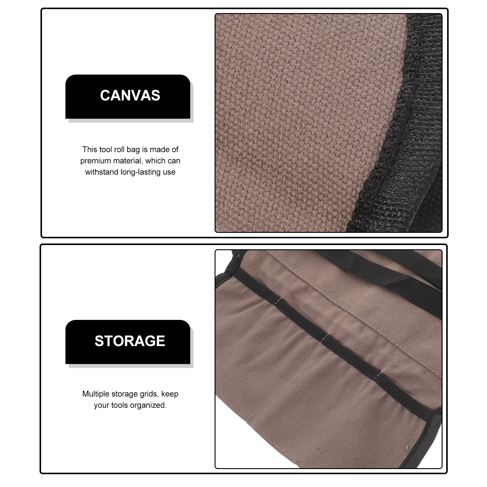 

2Pcs Multi-Purpose Tool Roll Canvas Pouch Organizer Storage Bag Heavy Duty Organizer for Tools Craftsmen DIY Accessories