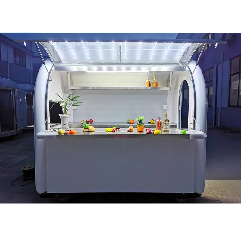 China Mobile Street Fast Food Trailer for Sale Fryer Chip High Quality Hand Push Food Cart