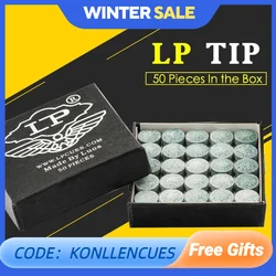 Lp snooker cue ponta 10/10.5mm 50 peças dicas de bilhar preto oito suprimentos de bilhar acessórios de bilhar ponta