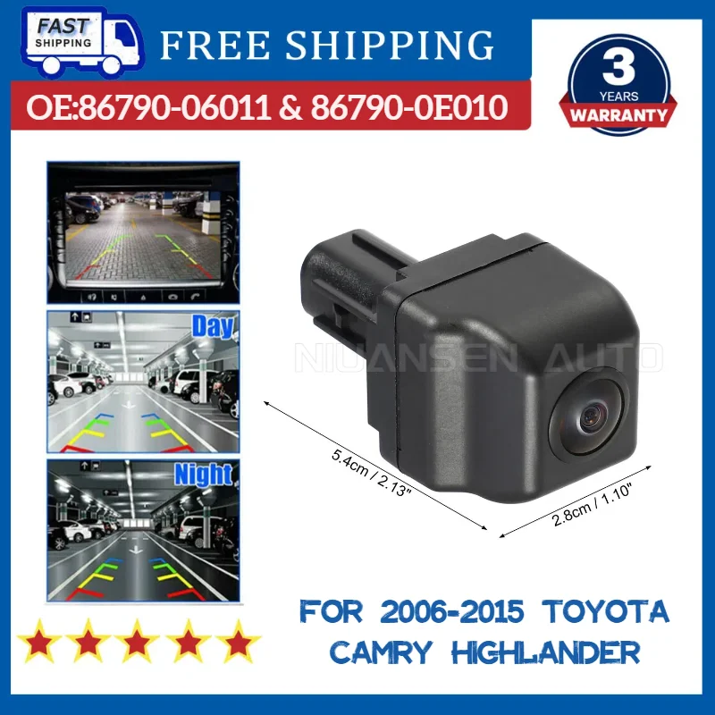 

86790-06011 86790-0E010 Rear View Backup Parking Camera Reverse for Toyota Camry Highlander 2006-2015 8679006011 867900E010