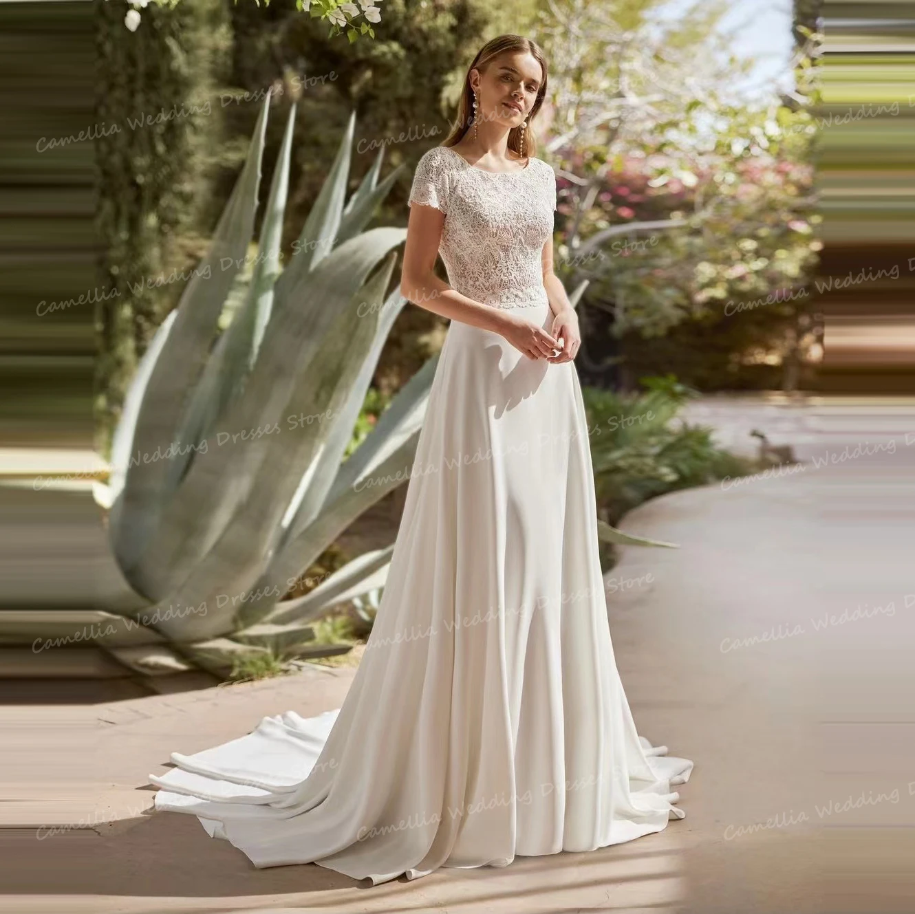 Abiti da sposa eleganti di lusso per le donne una linea Appliques Sexy abiti da sposa senza schienale senza maniche pieghe formali abiti da principessa